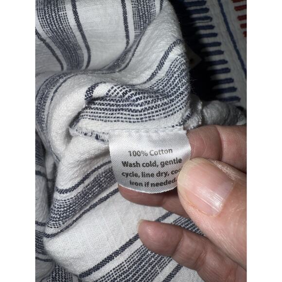 Rock Flower Paper Chambray Blue Striped Beach Club Resort Dress Sz L - Picture 7 of 7